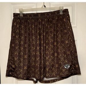 RF Men's Shorts Brown And Orange Print Size 4XL